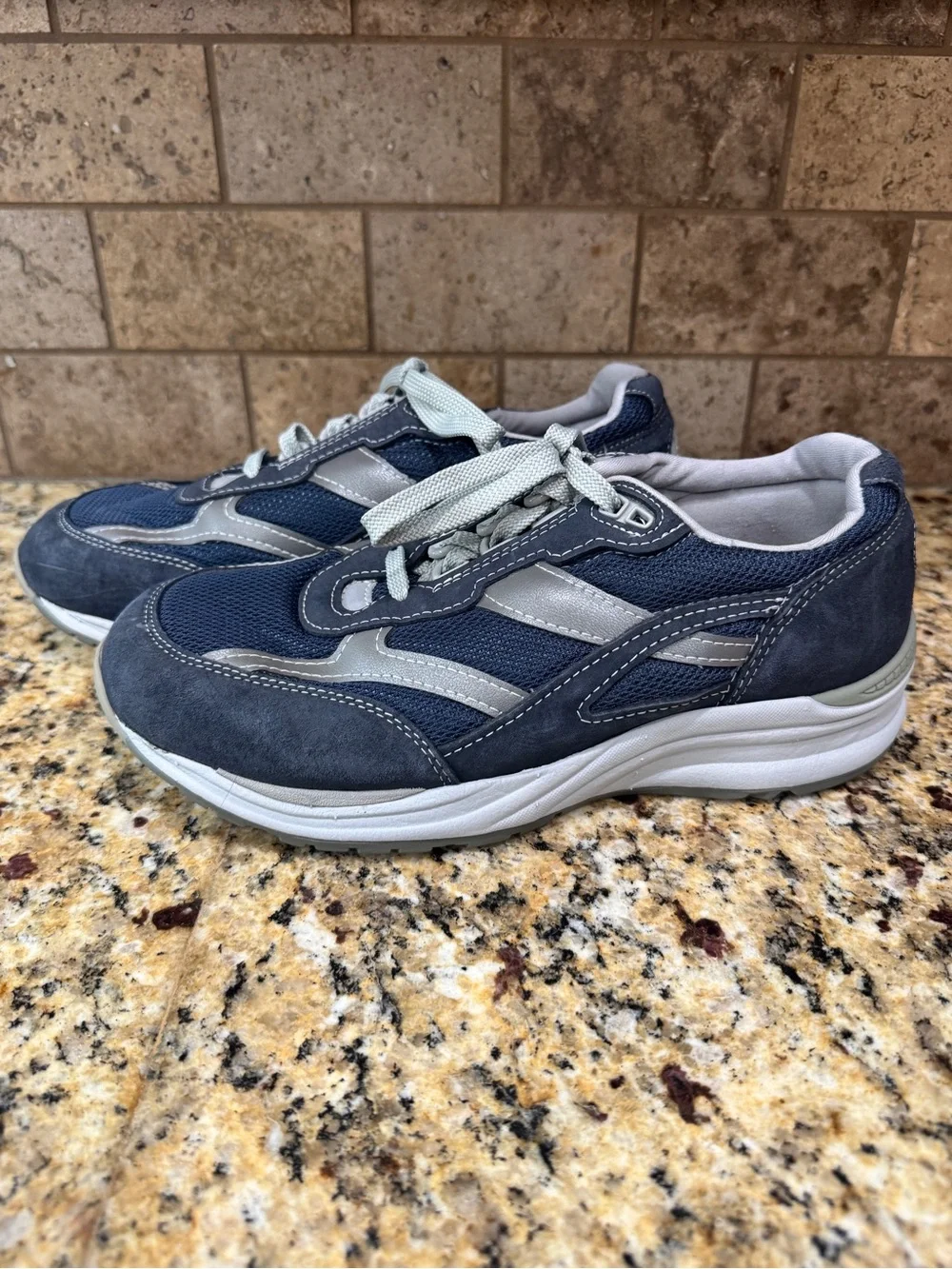 SAS Journey Sneakers Shoes Blue Gray Mens Lace Up 8.5WW Diabetic Comfort
